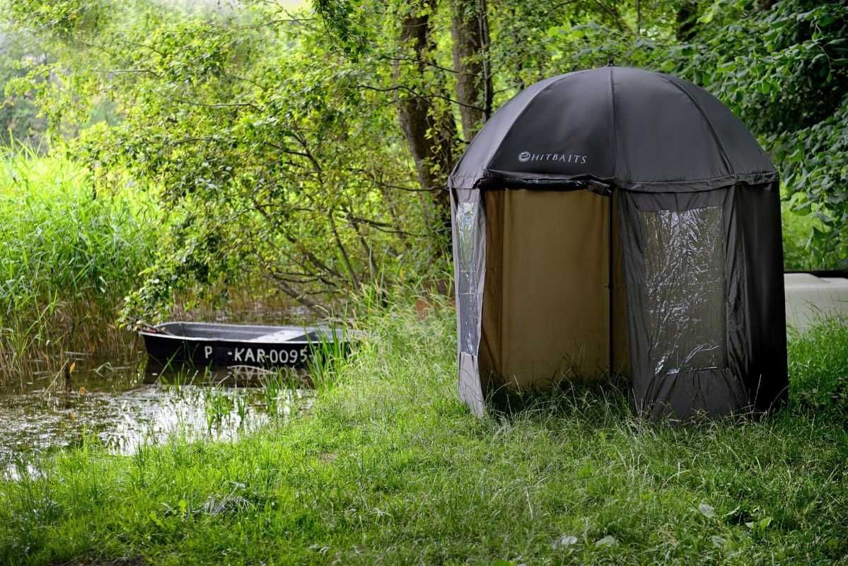 PARASOL WĘDKARSKI Z OSŁONĄ, namiot na ryby wodoszczelny 240cm