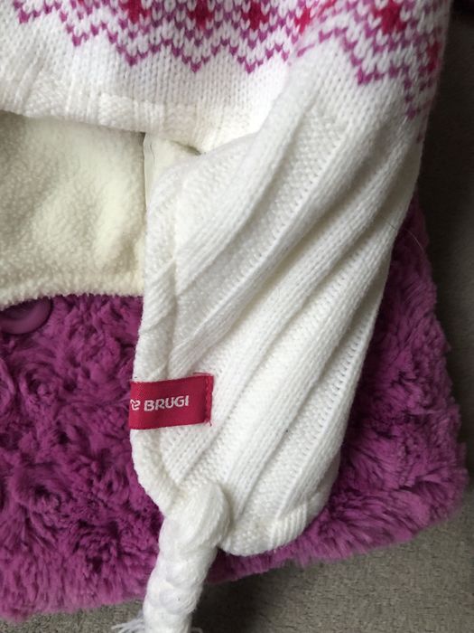 Шубка дитяча шубка на дівчинку рожева шапка Brugi на дівчинку