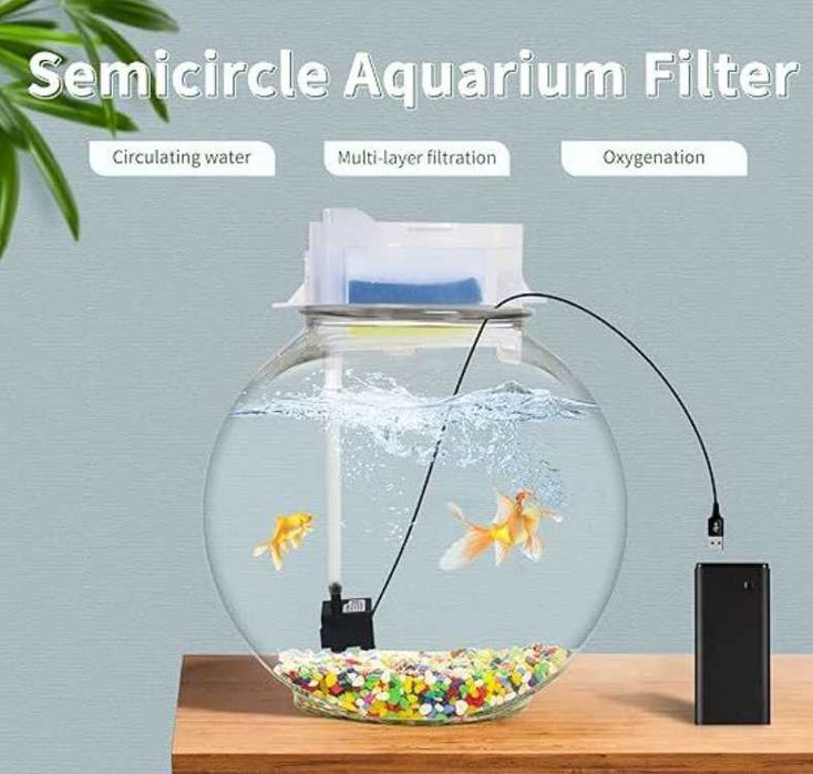 Акваріумний напівкруглий фільтр UPETTOOLS з водяним насосом.