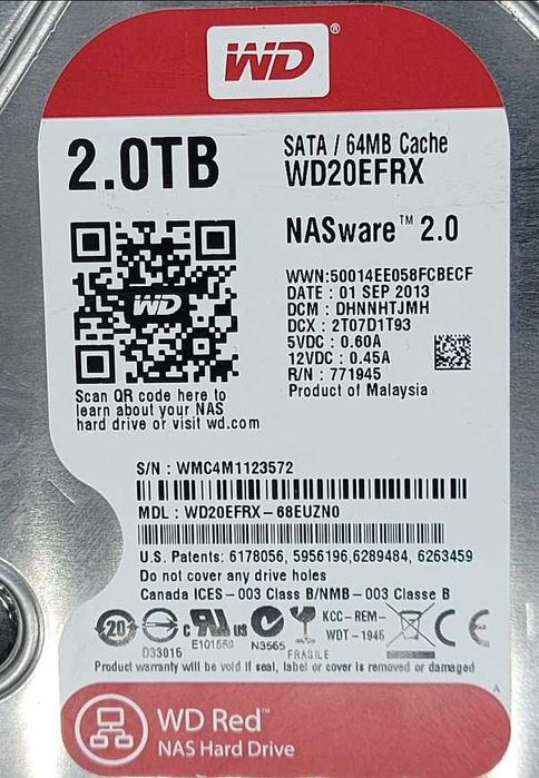 Disco Rígido WESTERN DIGITAL WD20EFRX-WD 2TB 5.4K LFF SATA 3 HDD