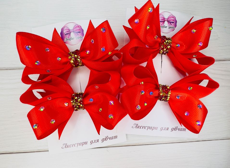 Зимові бантики. Бантики сніжинка. Святкові бантики