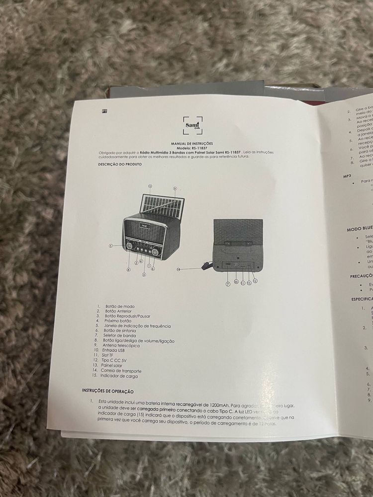 Rádio Solar e Recarregavel, Novo