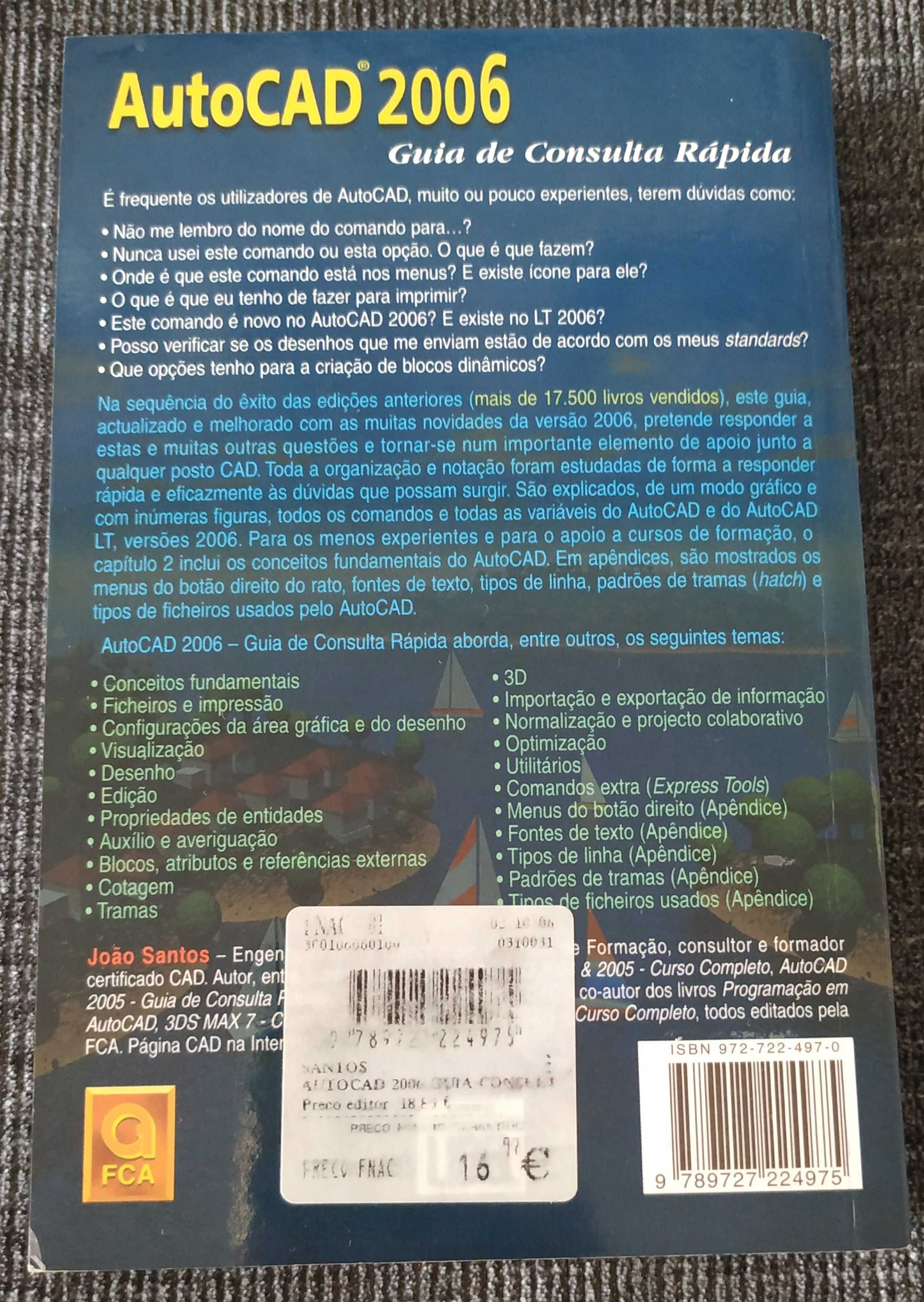 Livros AutoCAD 2006, 2006 2D e 2000i.