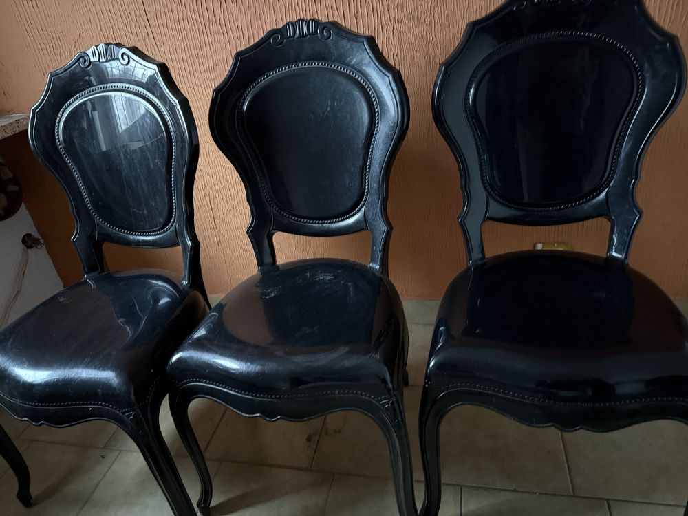 Czarne krzesła barokowe Glamour