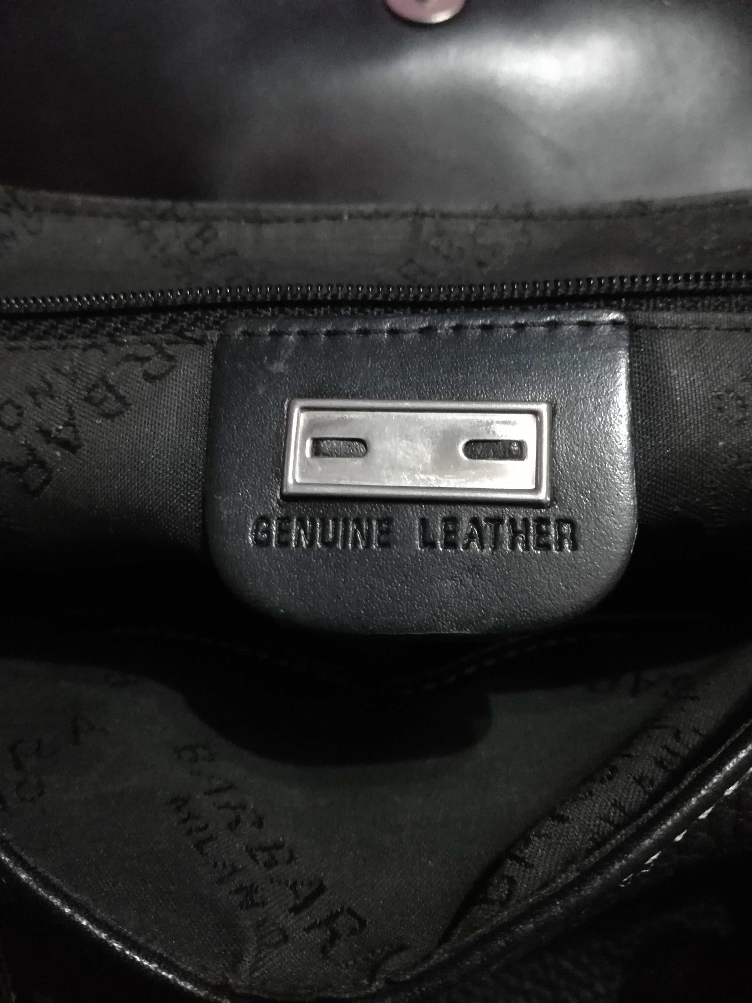 Torebka czarna Barbara Milano, Genuine Leather