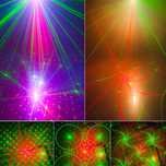 Projetor de luz e laser multi cores para festas com comando remoto