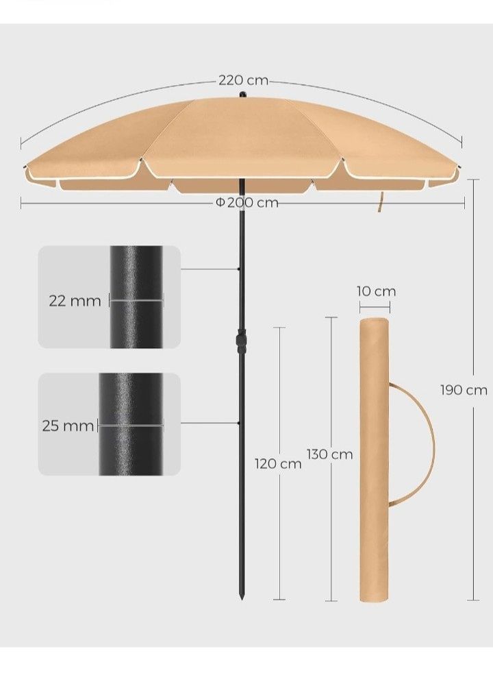 Parasol plażowy solidny