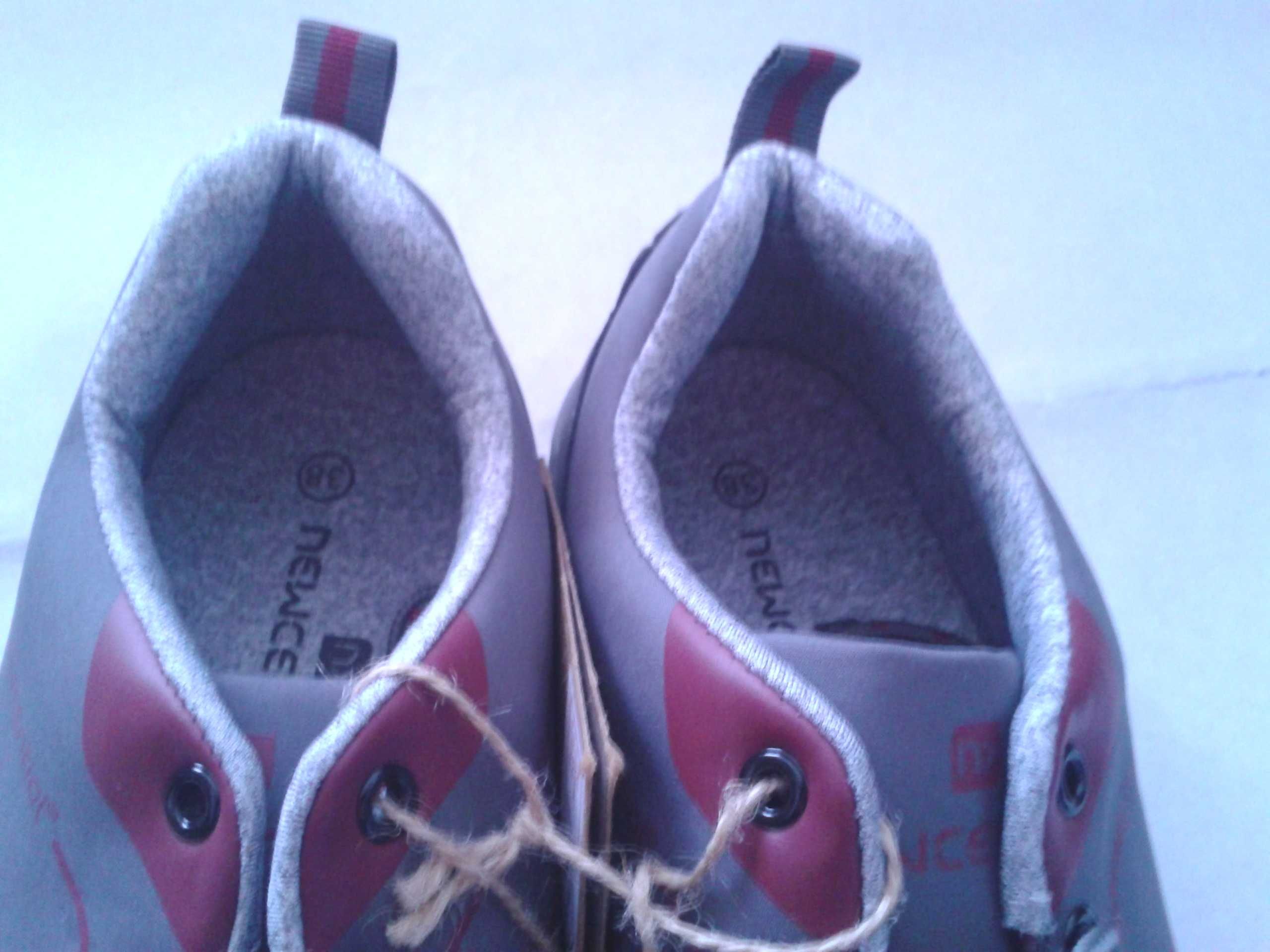 Buty sportowe trekkingowe SOFTSHELL sznurowane szare wegan r. 37