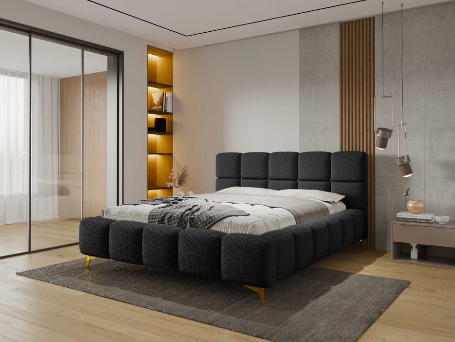 Łóżko Sypialnianie z Pojemnikiem + stelaż metalowy CloudGold PRODUCENT