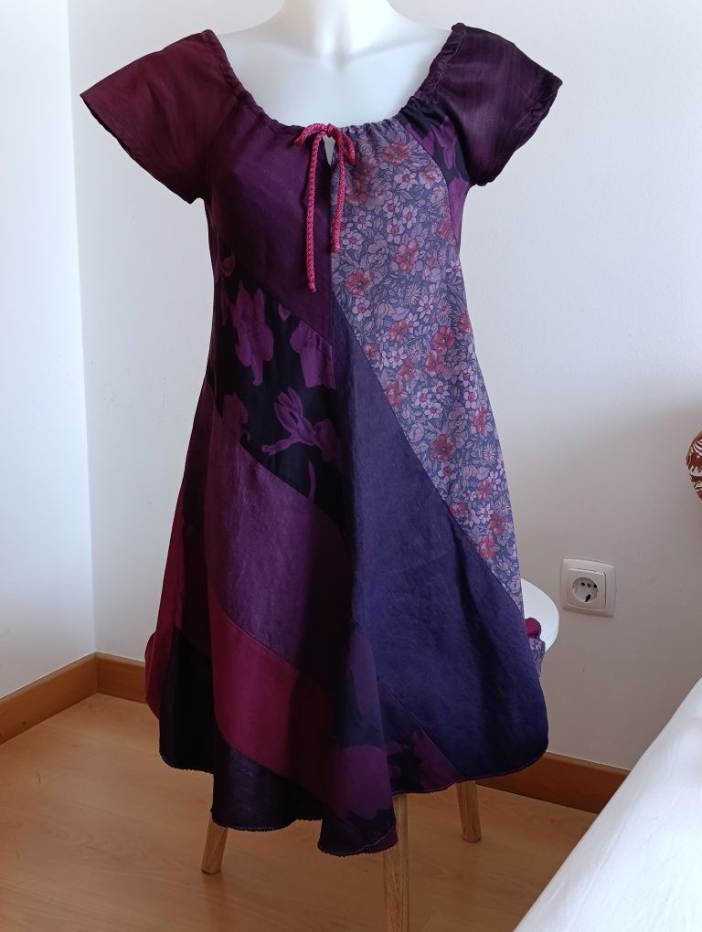 Vestido de verão Roxo e Borgonha