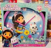 Zegar Ścienny GABBY'S DOLLHOUSE Wall Clock Koci DOMEK GABBY 25CM Nowy