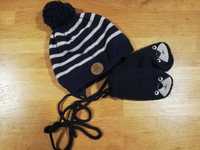 Komplet czapka i rękawiczki zimowe, rozmiar 44-46