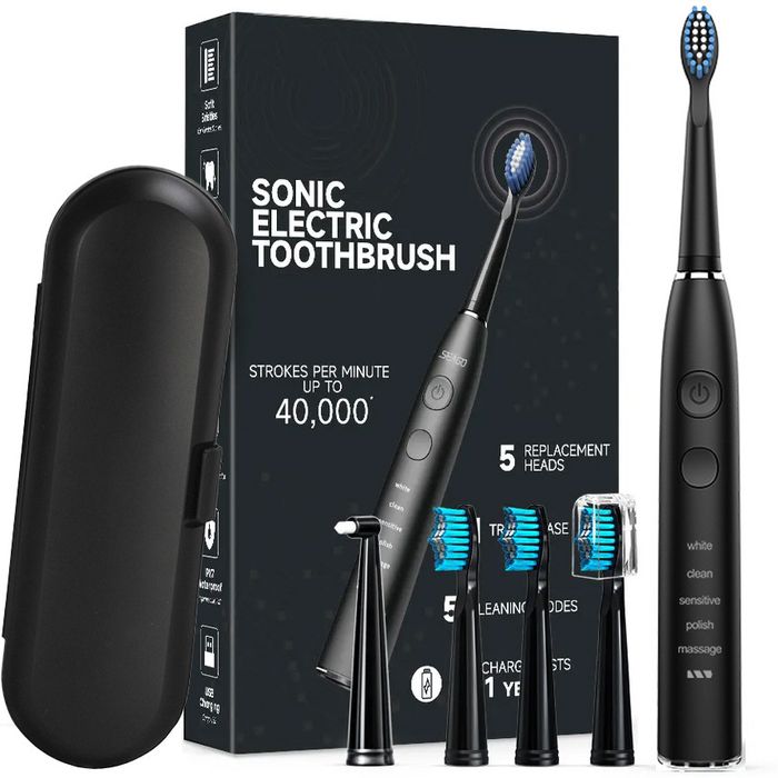 Звукова електрична зубна щітка Seago SG-575 — 5 насадок кейс