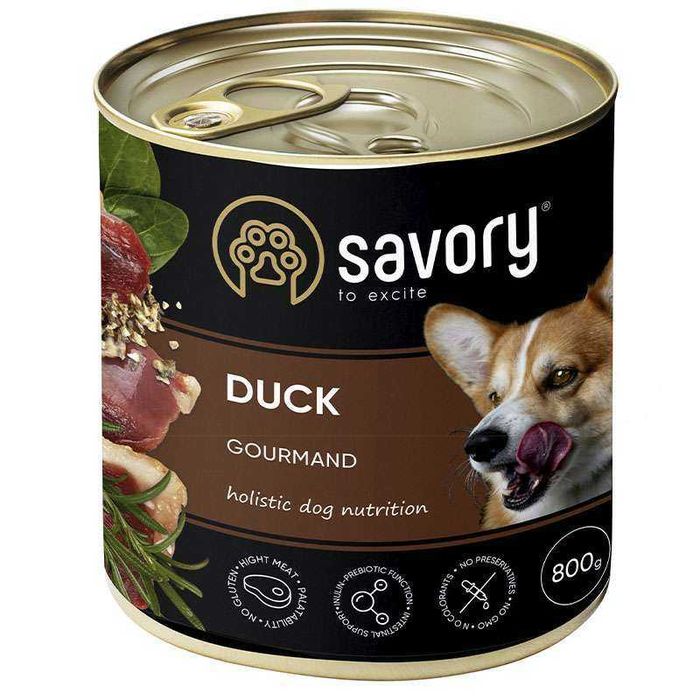 Вологий Консервований Корм SAVORY DOG 6 х 800 грам для собак. 4 Види