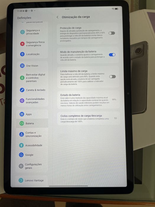 Tablet Lenovo Tab M11 com caneta.