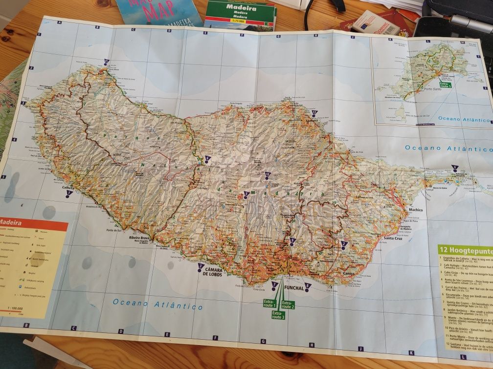 Mini mapka Madera mapa laminowana  kieszonkowa + mini mapka papierowa
