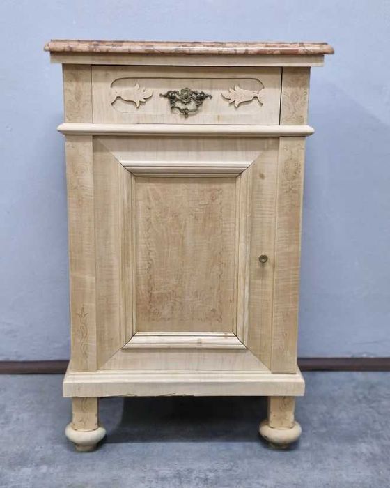 Dębowa Szafka Secesyjna z Kamiennym Blatem AntykiMarki.pl