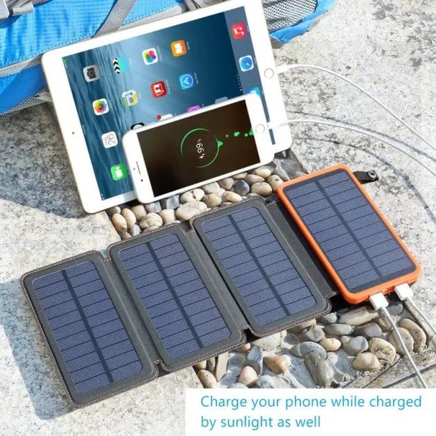 Портативное солнечное зарядное устройство Power Bank 25000mAh + Solare