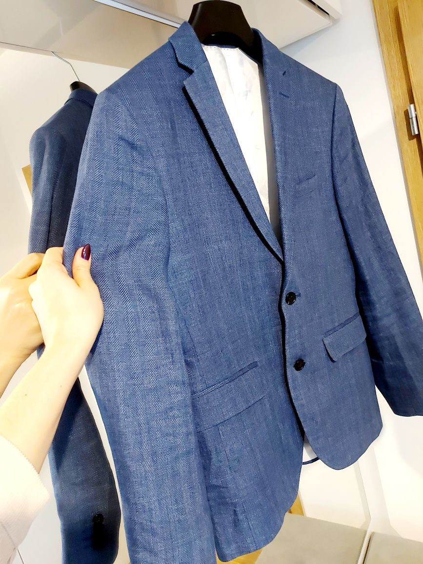 Granatowa niebieska marynarka roz M H&M