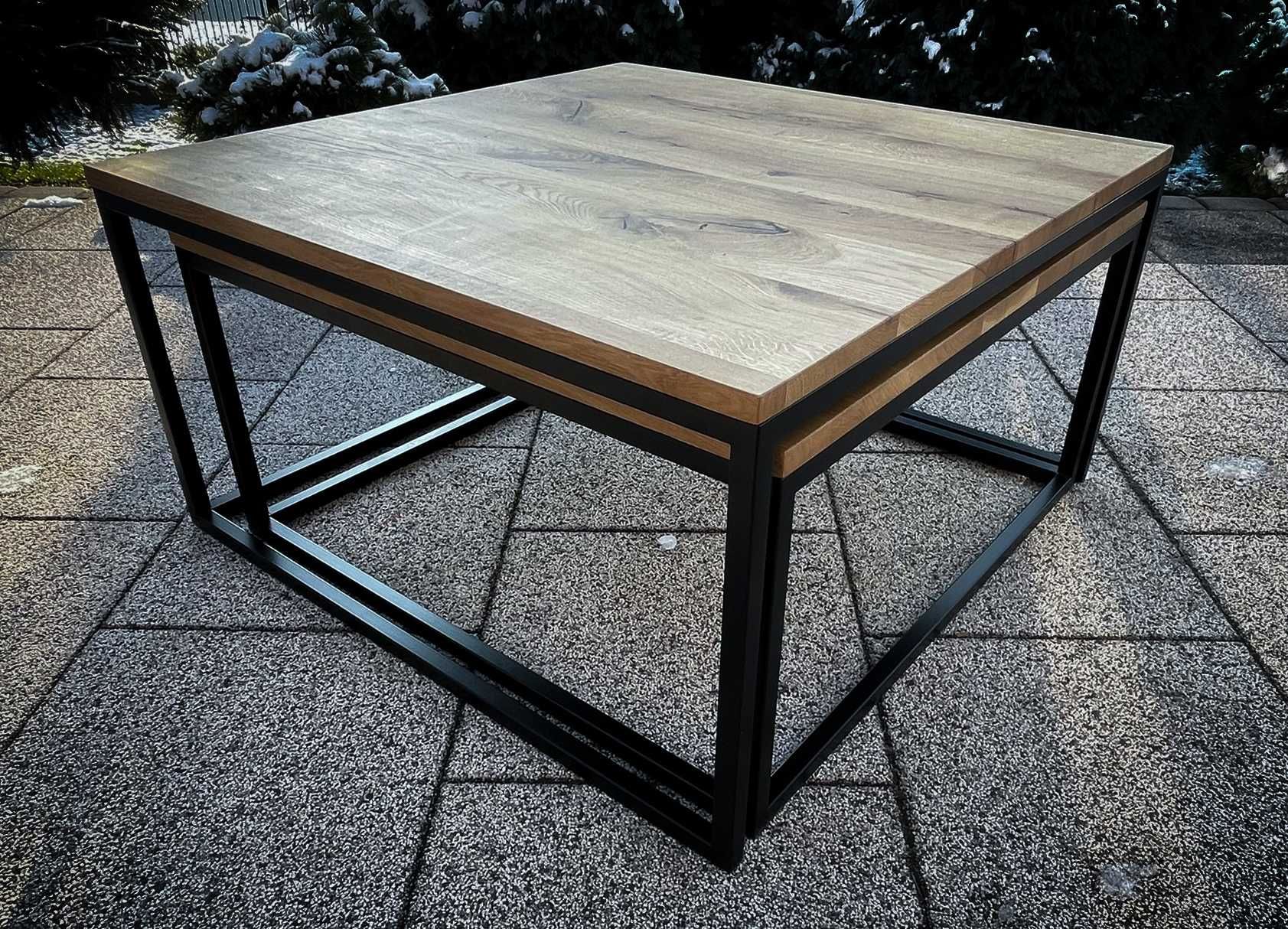 Stolik kawowy "Double" 2w1 / coffe table / stół dębowy