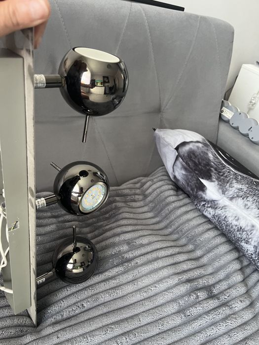 Żyrandol lampa led 3 kule inox ideał plafon