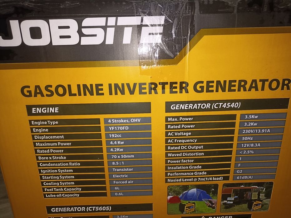 Інверторний генератор Jobsite  3.5 кВа , бензин ,