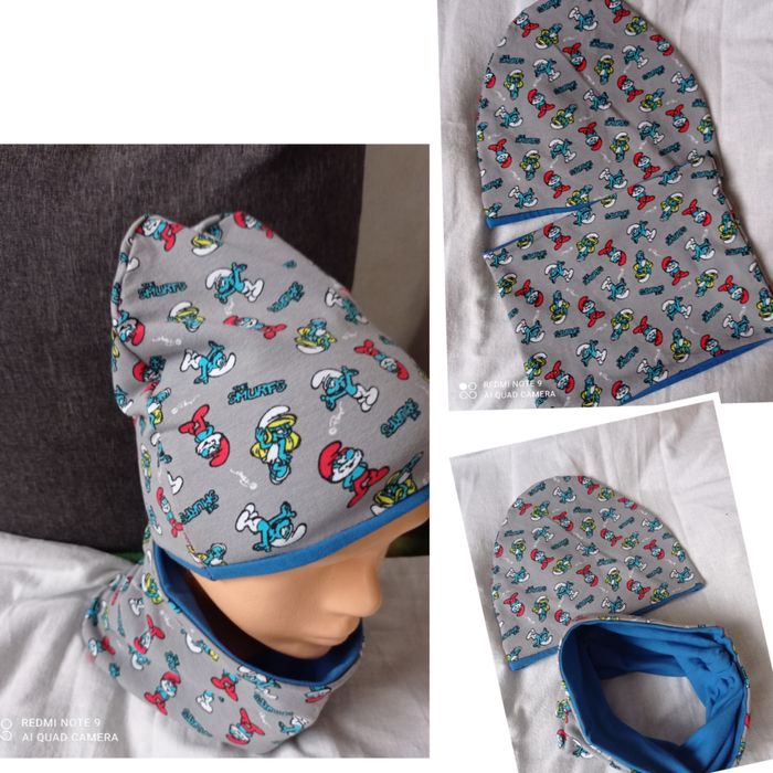 Smerfy kompket wiosenno jesienny obwód 49-50 cm handmade