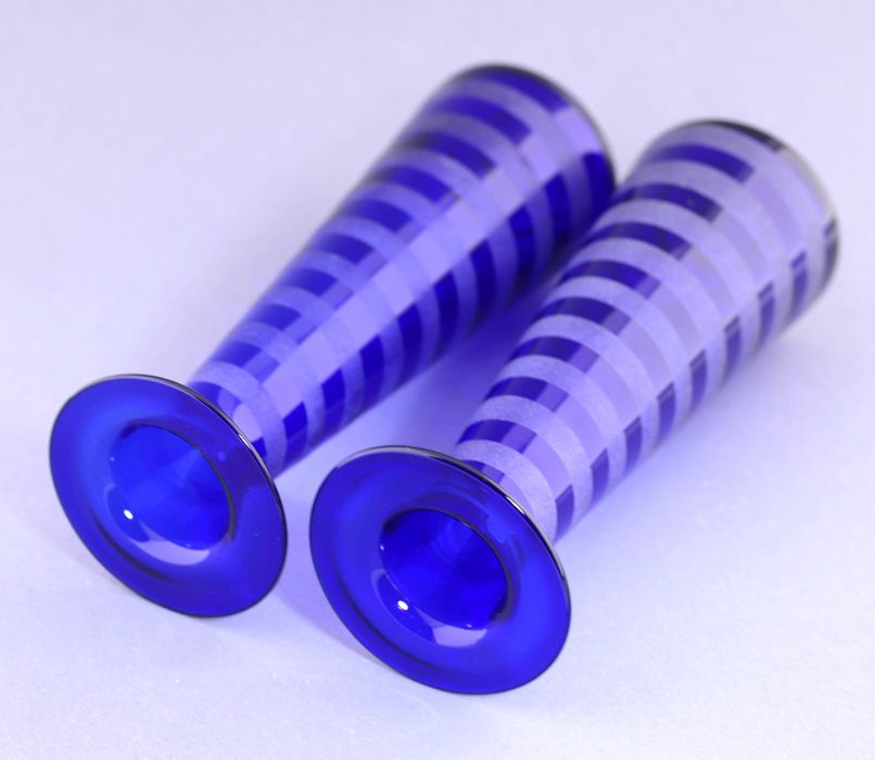 Wazon szklany kobaltowy niebieski wys 21,5cm