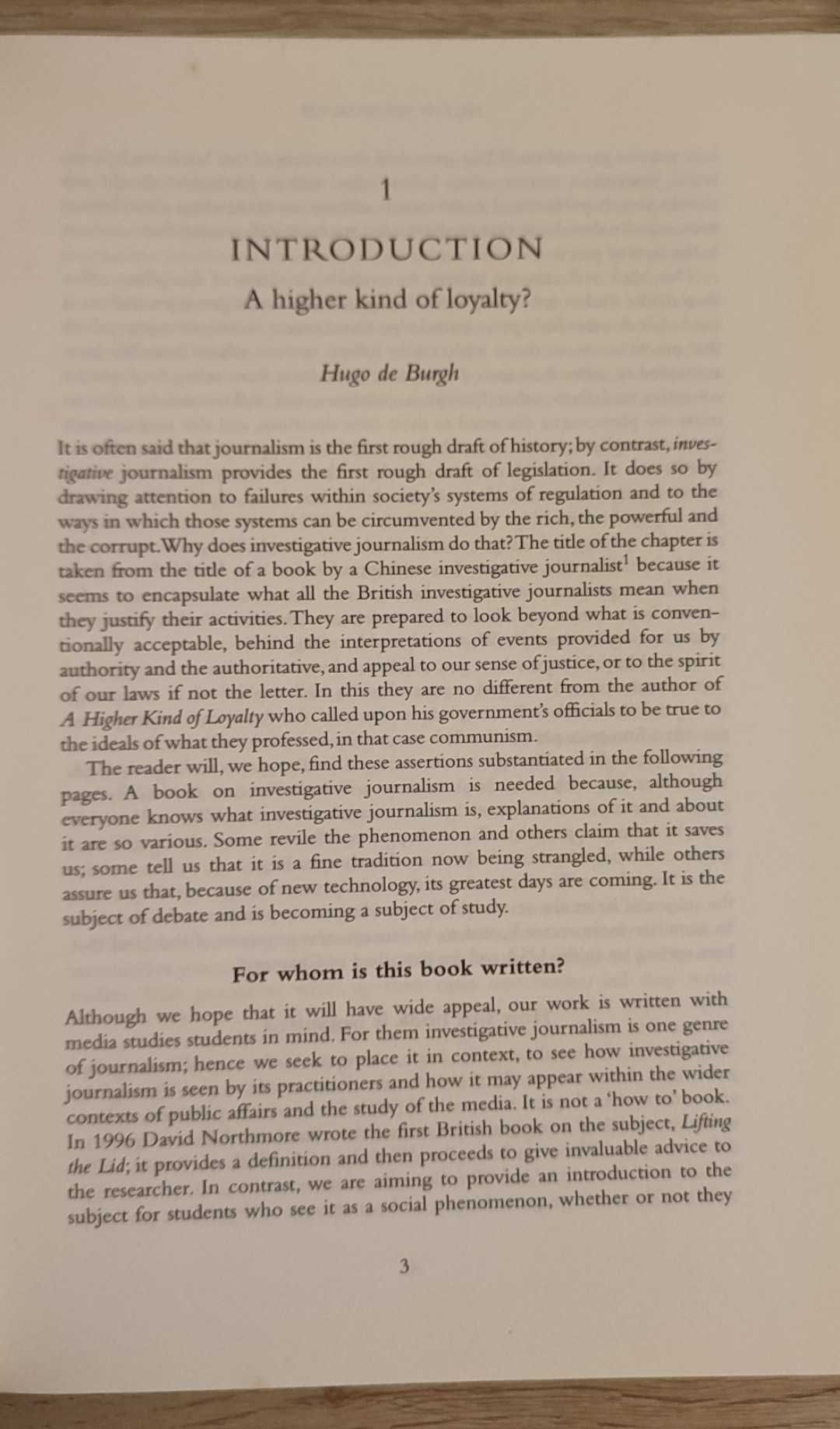 Investigative Journalism - Context and Practice - Hugo de Burgh