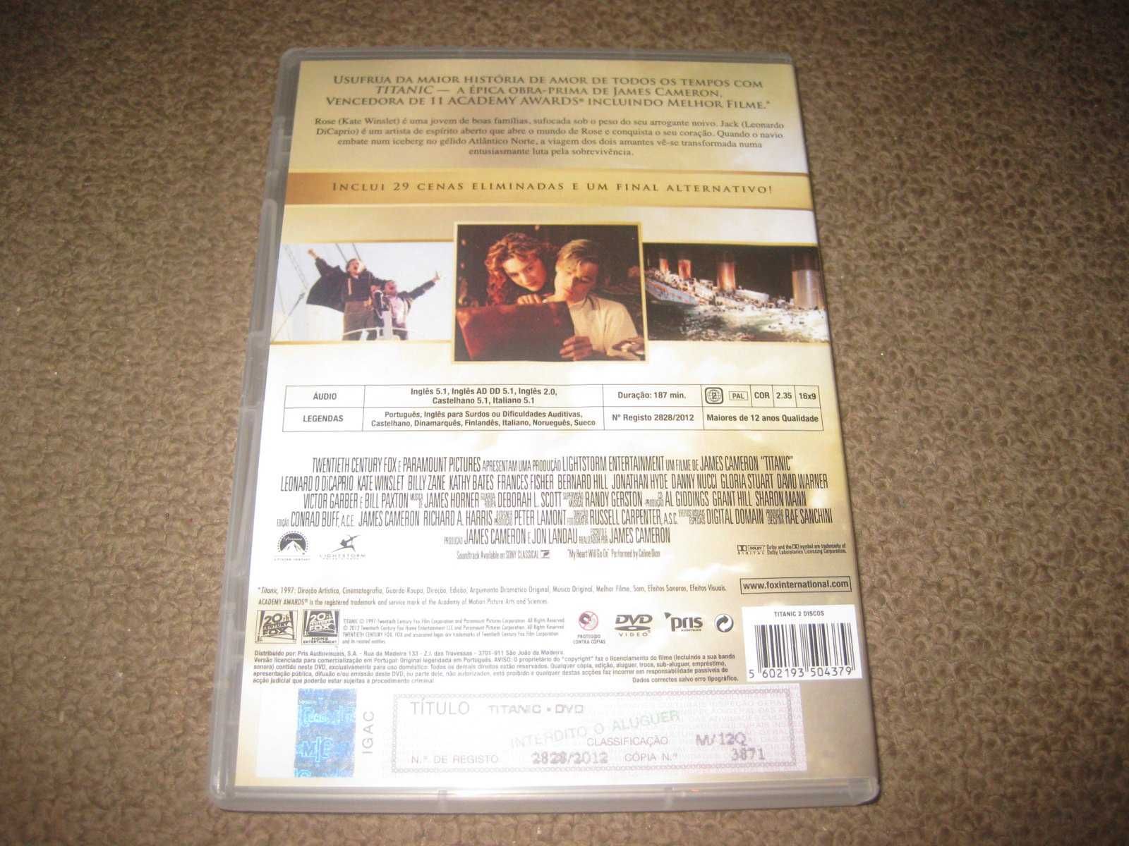 "Titanic" com Leonardo DiCaprio/Edição Especial com 2 DVDs