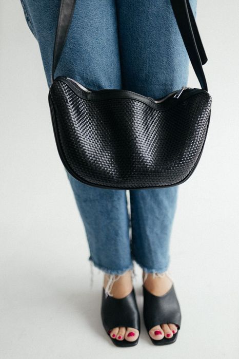 Велика шкіряна сумка, чорна сумка, кожаная сумка