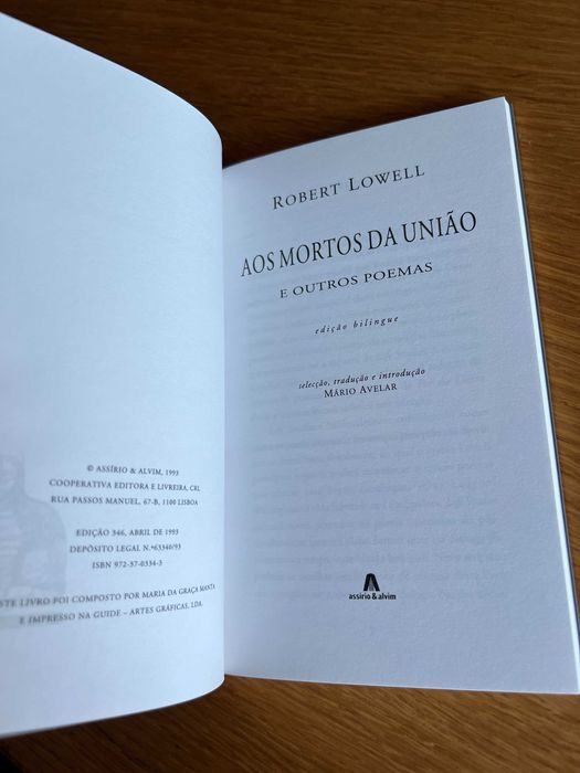 AOS MORTOS DA UNIÃO  e outros poemas      Robert Lowell