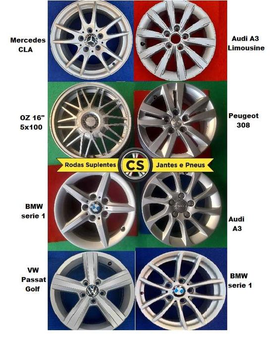 Jantes 16" VW Mercedes Audi OZ BMW. A3 CLA Golf Peugeot 308. a unidade