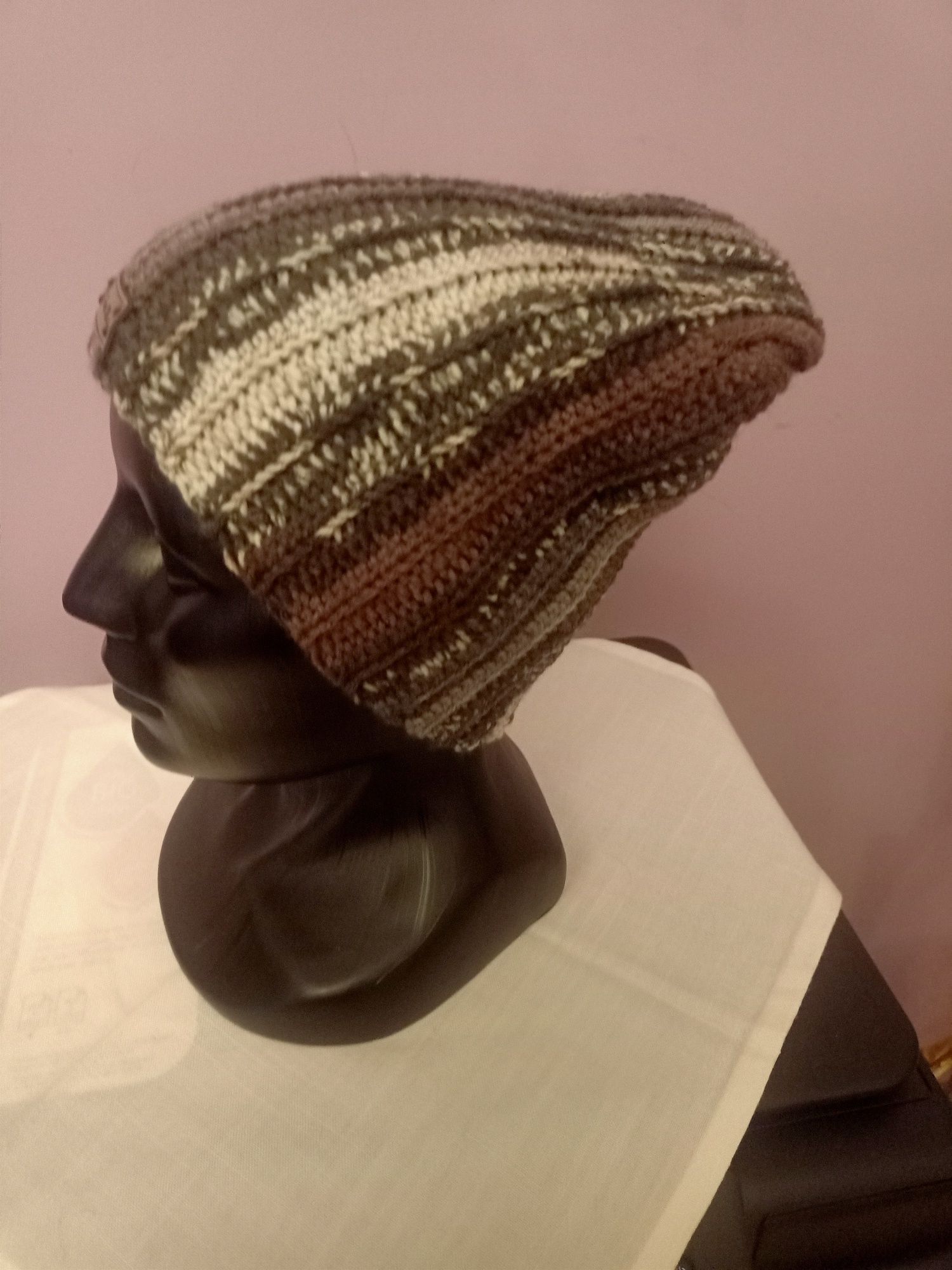 Komplet czapka i szal szydełko wykonany ręcznie Hand Made