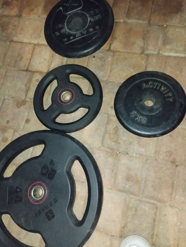 Sztanga z obciążeniem gumowanym 28mm ZESTAW 90KG