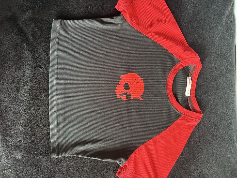 Crop top czarno czerwony