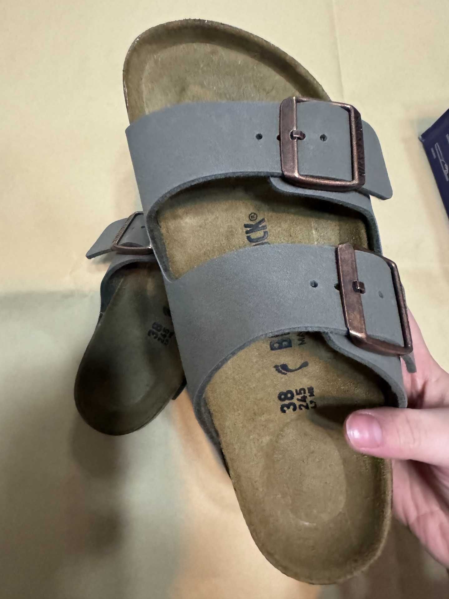 Nowe Birkenstock damskie Szary Klapki R.37