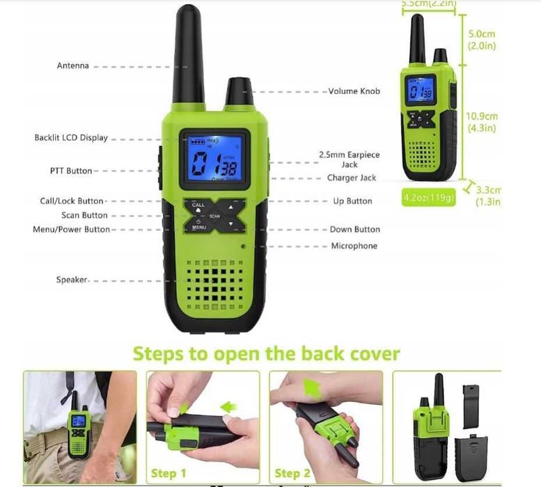 Topsung K10 wysokiej jakości krótkofalówka walkie talkie 1800mAh 2szt