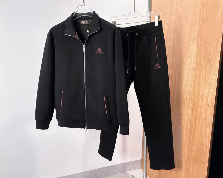 LORO PIANA спортивный мужской костюм черный класический оригинал