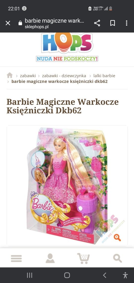 Lalka Mattel magiczne warkocze