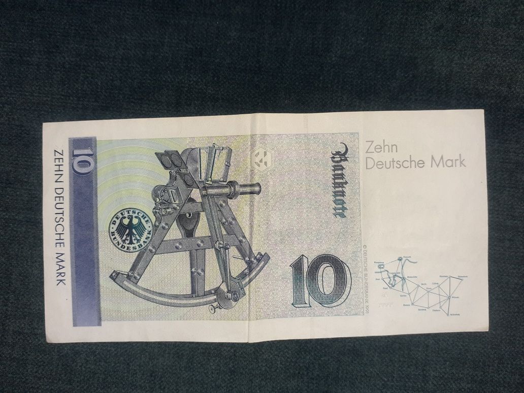 Banknot 10 Marek Niemieckich z 1993r.  ZEHN DEUTSCHE MARK