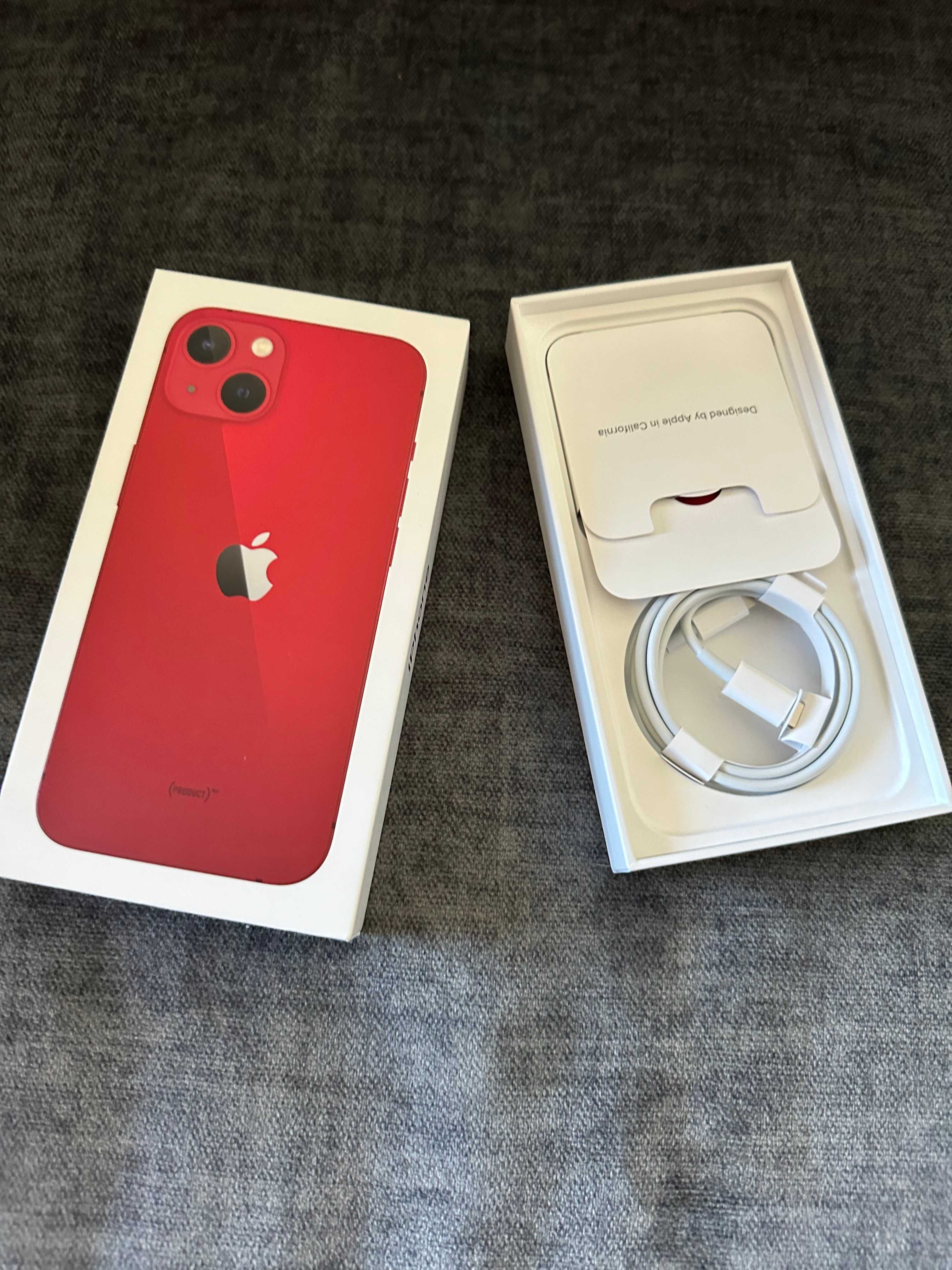 Iphone 13 czerwony - stan ideał, etui gratis, pudełko, kabel