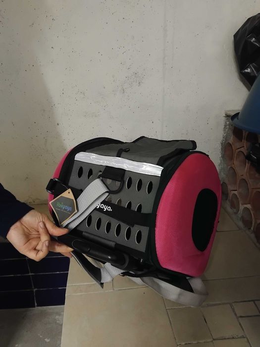 Transportadora/trolley multifunções para cão/gato ibiyaya nova