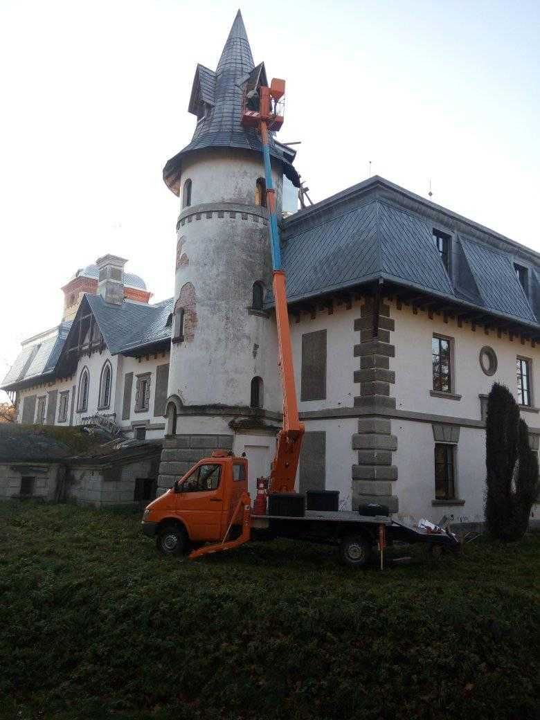 PODNOŚNIK KOSZOWY, Wycinka Drzew, rębak , FREZOWANIE pni drzew