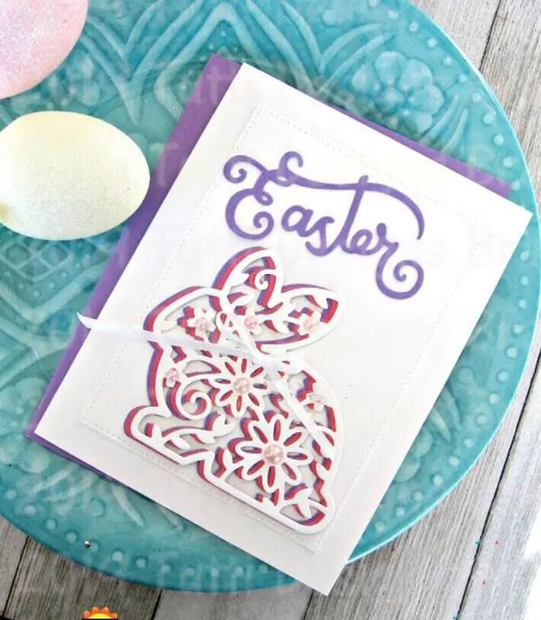 Wykrojnik zajączek królik Wielkanoc scrapbooking