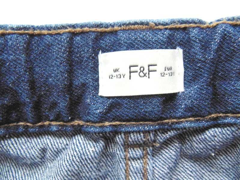 F&F spodnie jeans z przetarciami 13-14 lat pas 74 cm