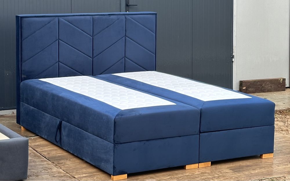 Łóżko kontynentalne Jodełka 140x200 materac pojemnik Producent