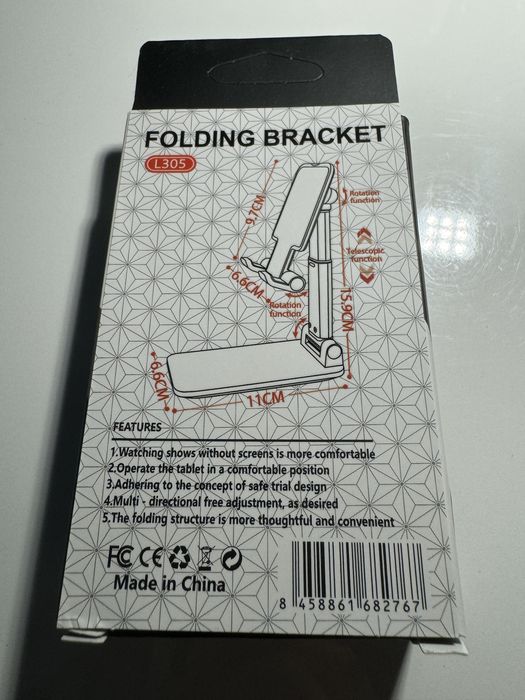 Składany uchwyt na telefon i tablet Biały - L305