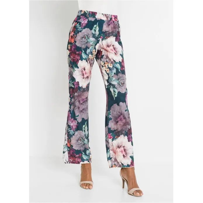 bonprix spodnie palazzo z kwiatowym wzorem 38