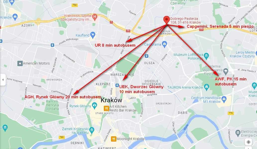 Pokój 1-os z TV | Dobrego Pasterza, Serenada | UEK PK AKF | od 1/10